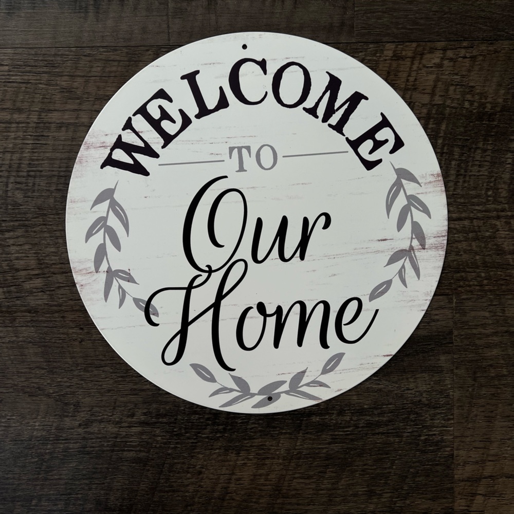 Welcome to our home metal plaque